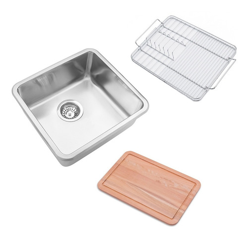 Pileta Cocina Johnson Q37 Bacha + Tabla + Escurridor Acero C