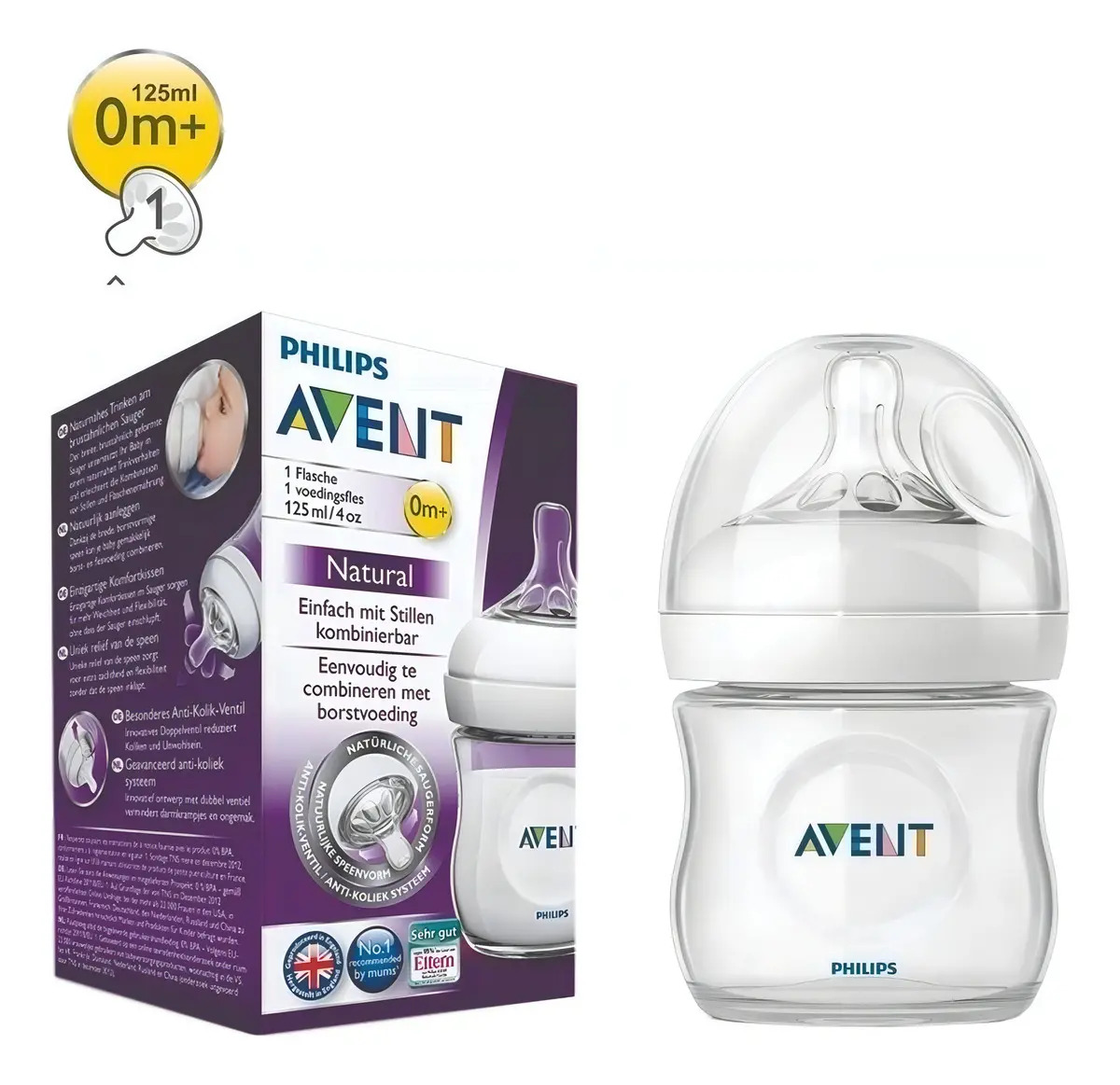 Mamadeira Petala 125ml Philps Avent Scf030/17 Transparente Natural