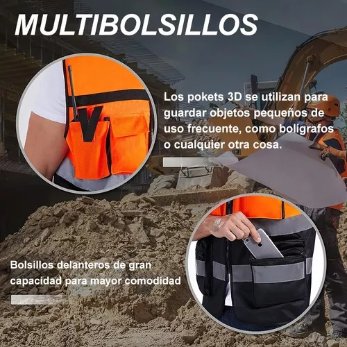 Chaleco Geólogo Miner Naranjo Minería Chaleca