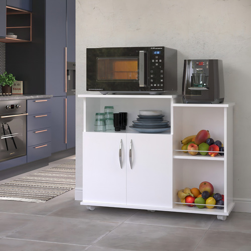 Cocina compacta con armario y encimera de buen color blanco