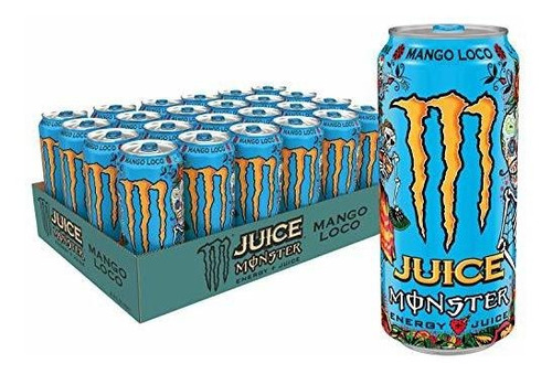 Juice Monster Mango Loco, Bebida Energética, 16 Onzas