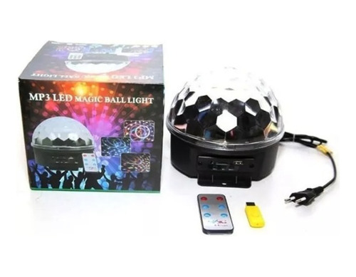 Esfera Led Rgb Giratoria Disco/control Remoto- Bluetooth-mp3