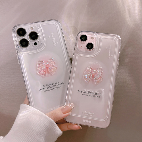 13pro - Butterfly Knot Crystal Silicone Case For iPhone