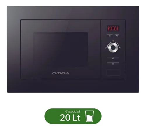 Microondas De Empotrar Futura 20lts Digital 800w Negro Dimm