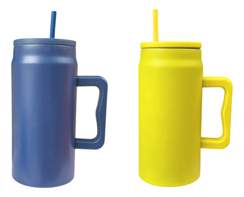 10 Termo 50oz Vaso Con Asa Y Tapa Popote Colores Mayoreo Surtido