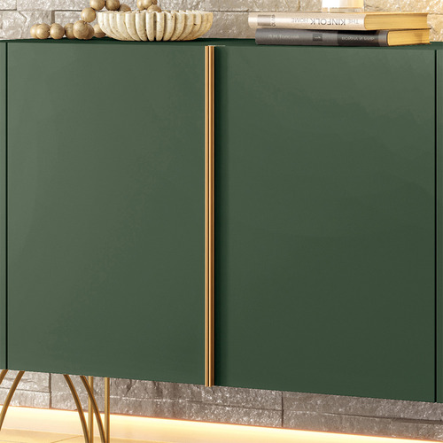 Buffet Benvenuto Mdp/mdf Com Pé Em Aço Verde Pistache