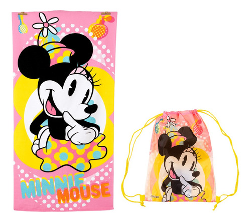 Toalla Playa Microfibra Con Bolso Disney Y Marvel 70x140 Cm 