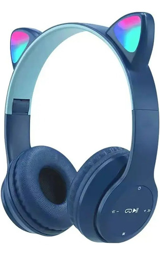 Auriculares Infantiles Inalámbricos Orejas Gato Luz Led Niño