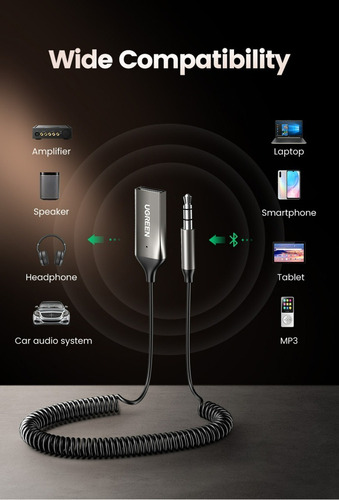 Receptor De Carro Bluetooth Ugreen Auxiliar Com Microfone