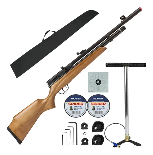 Carabina Pcp Rossi Beeman 1331 Raider 5,5mm Kit Bomba Capa