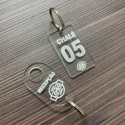 Chaveiro Personalizado Hotel Pousada Escola Acrílico C/20un