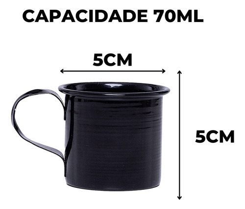 Kit Com 5 Xícaras Canequinhas Para Servir Molho Ou Calda