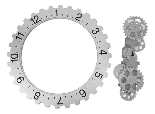 Reloj De Pared Con Forma De Engranaje, Movimiento 3d, Retro,