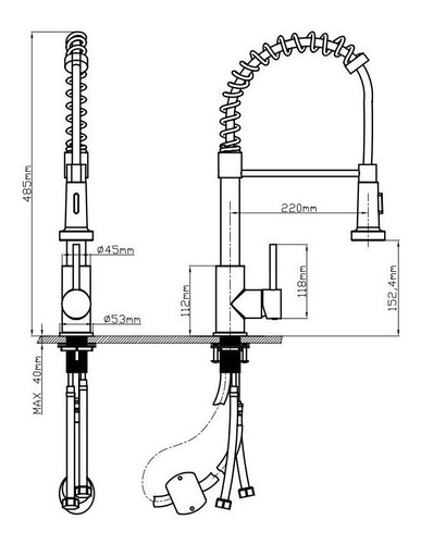 Grifo Mezclador Monomando Tecnolam Tec102ss Acabado Satinado Satinado