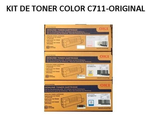 Kit De Toner Okidata C711  Color Magenta/azul/amarelo 