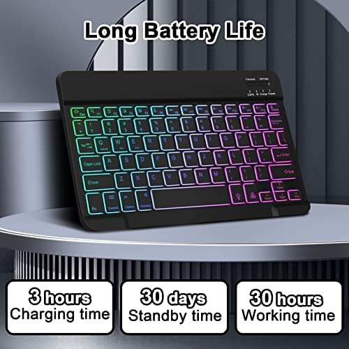 Funda Con Teclado Goojodoq / For iPad 10.2 / Black