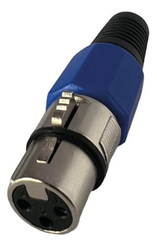 Conector Xlr Canon Hembra 3 Pines Plateado / Azul 