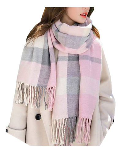 Bufanda Larga Wander Agio Invierno Mujer A Cuadros Tejida Color Diseño De La Tela Talle