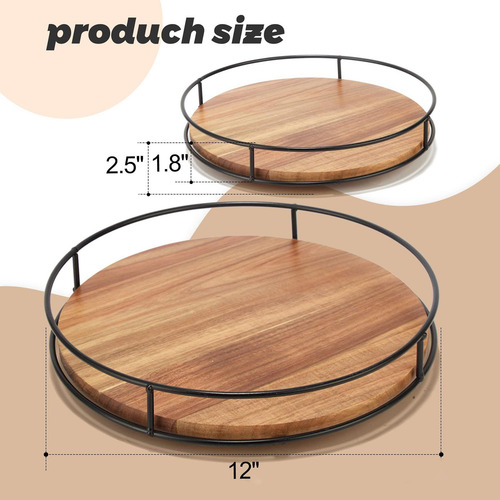Bandeja Giratoria De Madera Para Cocina, Soporte De