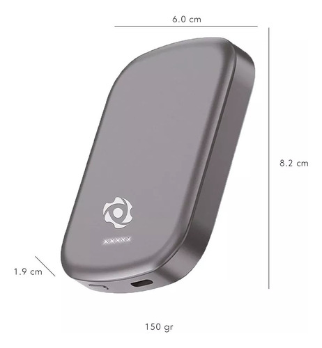 Power Bank Inalámbrico Magsafe 10,000 Mah, Ultra Portátil Color Gris
