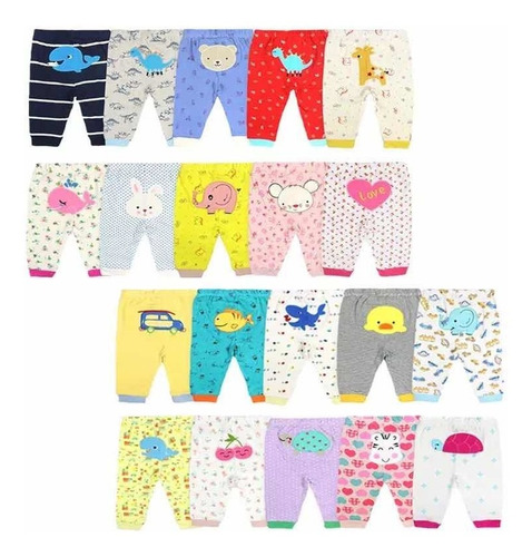 Imagen 3 de 7 de Pantalones Pack Set 5 Calzas De Algodón Bebe (niño) O (niña)