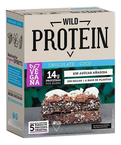 Wild Protein Vegana - Chocolate Coco - 5 Unidades