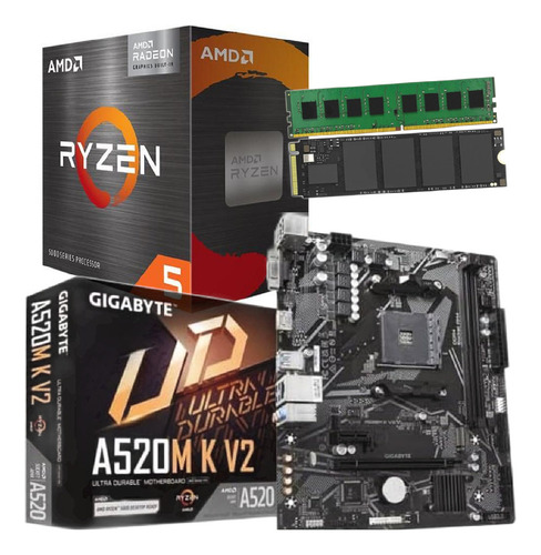 Combo Actualizacion Amd Ryzen 5 5600gt 8gb Ssd 512gb Color Negro