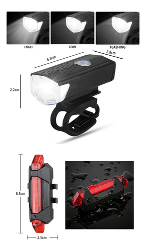 Juego De Lámparas Para Bicicleta 360 Grados, Impermeables, D