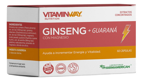 Vitamin Way Ginseng Guaraná Incrementa Energía Y Vitalidad