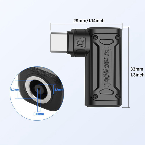 Adaptador De Carregamento De Energia Pd 140w Para C Entrada
