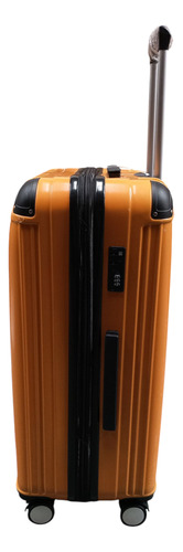 Set Valijas Eurokitchen Rígidas X3 Equipaje Premium Naranja Rayas