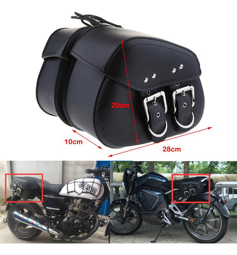 Alforjas Motocicleta Piel Para 28 X 10 Cm