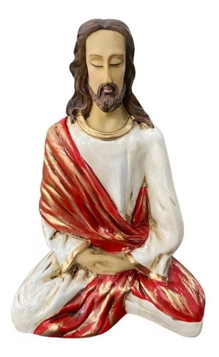 Imagem Estátua Jesus Cristo Meditando Em Resina Promoção