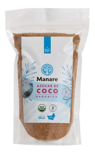 Azúcar De Coco Orgánica Manare 500 Gr (sin Gluten). 