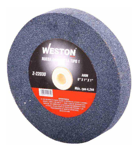  Rueda Gris Recta Tipo 1 Plus 7 X 1 Gen. A36 Weston Z-22040