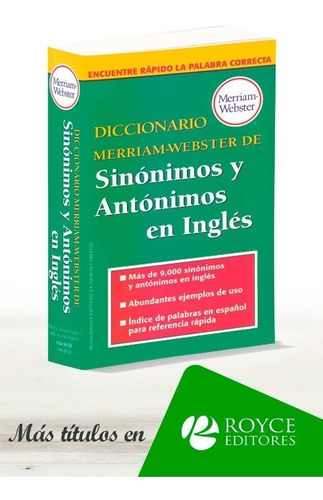 Diccionario Merriam-webster De Sinónimos Y Antónimos Inglés