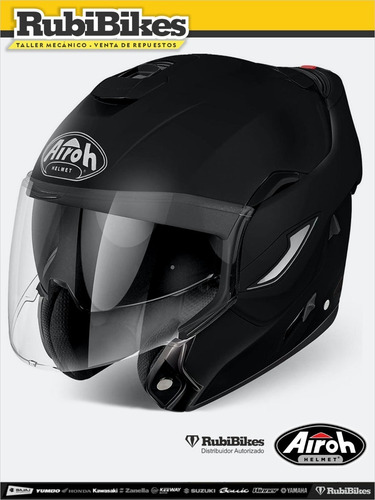 Casco Airoh Rev 19 Modular Rebatible Con Lentes Negro Mate