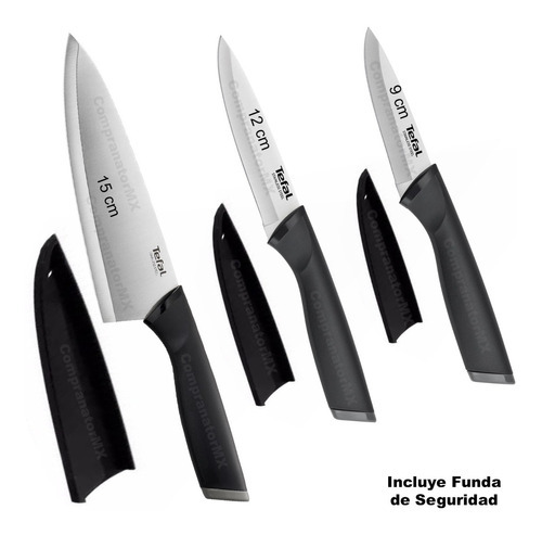 Cuchillos Set T-fal Comfort 9/12/15cm Acero Inoxidable