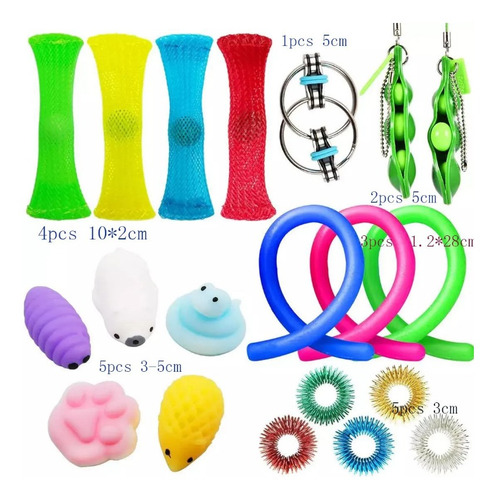Imagen 2 de 10 de Juguete Anti-ansiedad Pop It Bubble Push Fidget 30 Piezas