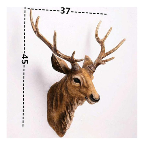 Decoración De Pared Grande Con Cabeza De Ciervo Falsa