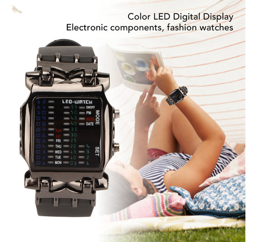 Imagen 4 de 10 de Reloj Binario Con Pantalla Digital Led Colorida