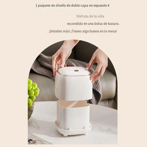 Cubo De Basura De Escritorio,ligero De Lujo, De Mesa De Café
