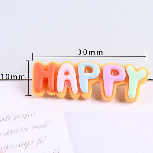 50x Happy Letter Flatback Charms Beads Embellecimiento