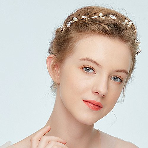 Diadema Bohemio De Boda Hecha A Mano Con Perlas Y Cristales
