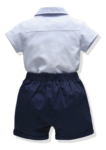 Conjunto Elegante Para Niño Bebé Traje De Fiesta Bebés Azul Claro 6-12 Meses