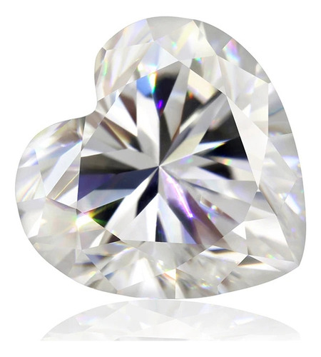 Moissanita Corte Corazón, Blanco D, 8mm, 2.08ct