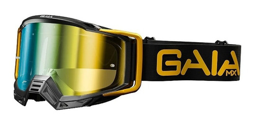 Oculos Gaia Mx Pro Modelo 2023 Motocross Trilha Gold