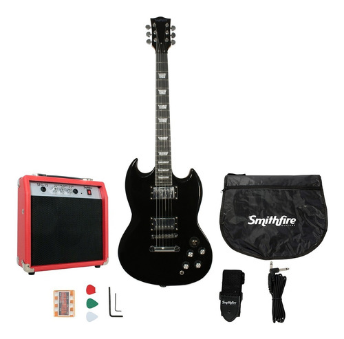 Guitarra Electrica Paquete Smithfire Tipo Sg310 Negro