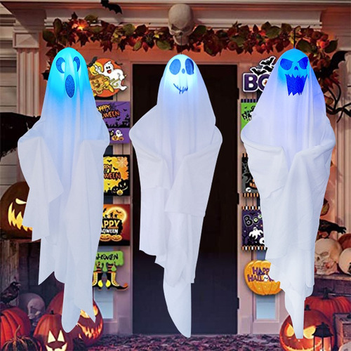 3 Adornos De Halloween Con Fantasmas Voladores Que Brillan E