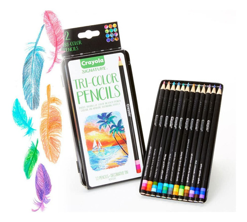 Crayola Signature Lápices Tricolores, 12 Unidades, 3 Colores